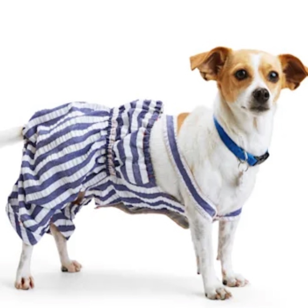 NWT Youly striped dog romper M